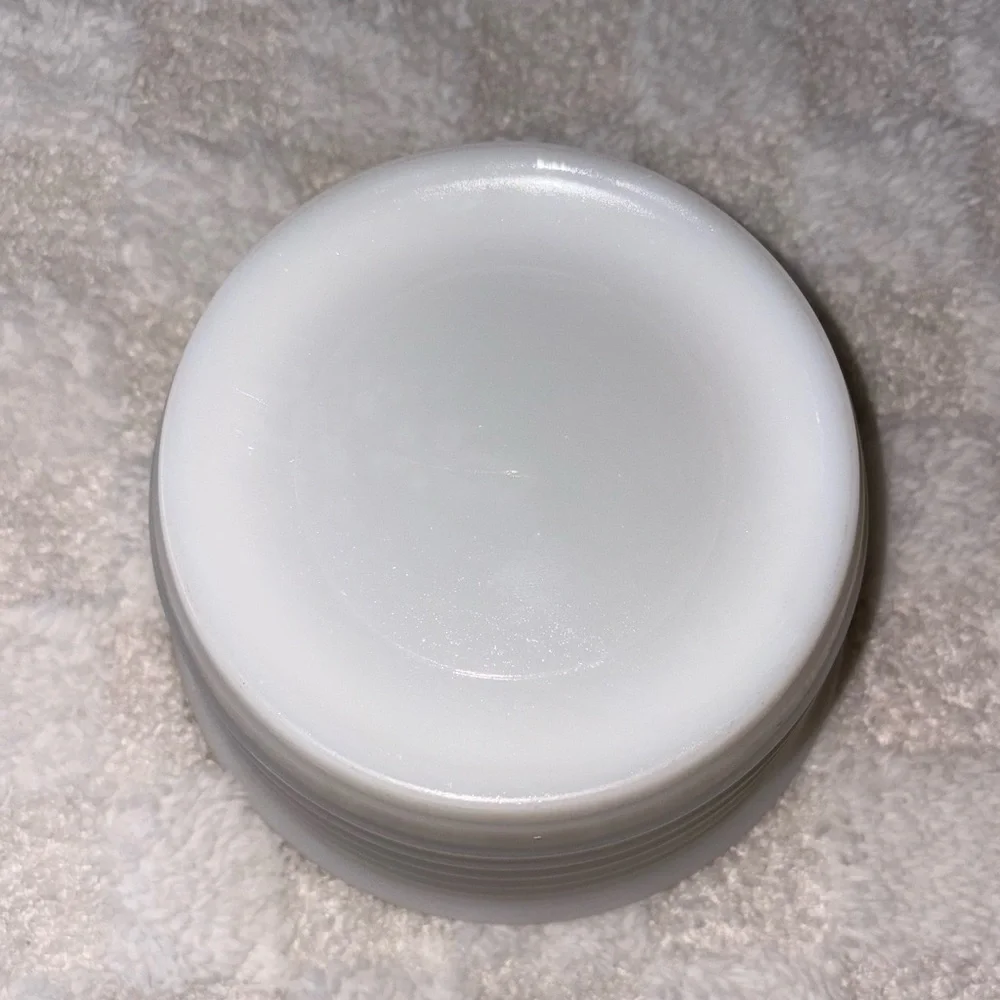 Vintage Ribbed Milk Glass Mixing Bowl • 5.5”